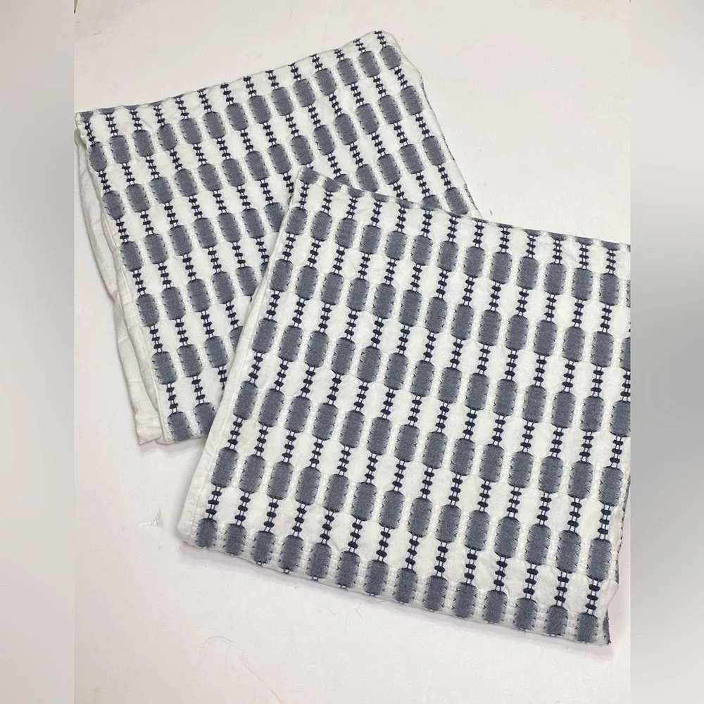 West Elm Black & White Texture Graphic Geometric Standard Pillow Shams Set of 2